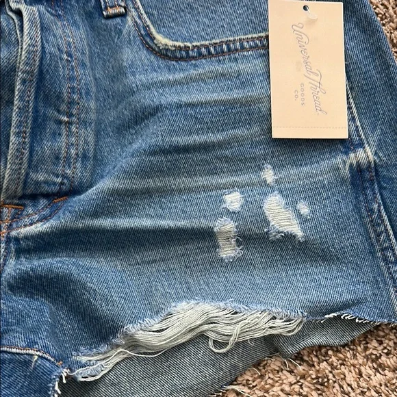 Women's High Rise Cutoff Mini Jean Shorts - Picture 4 of 6